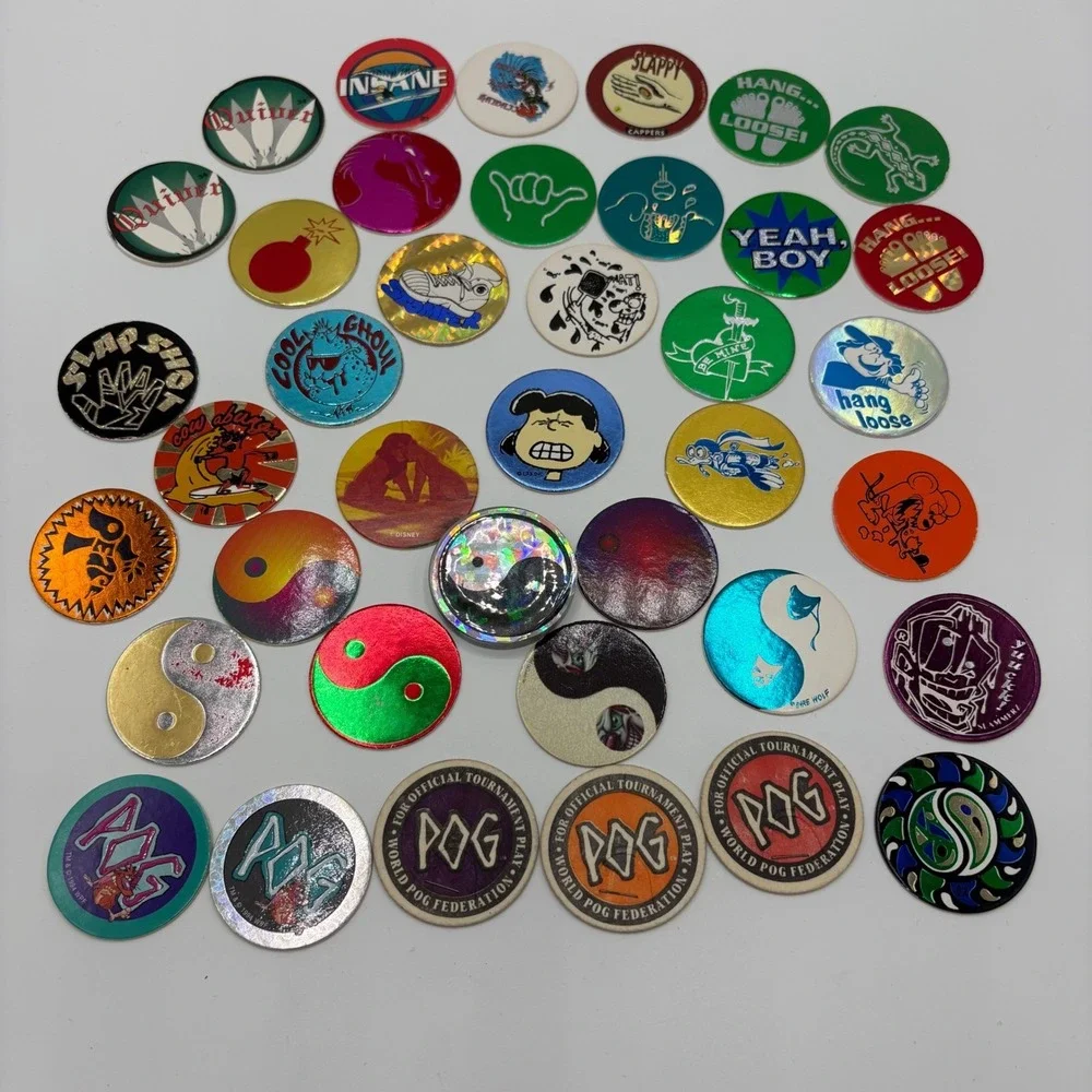 World POG Federation POG Lot Vintage 90s Surf Mixed Yin Yang Slammer Holographic